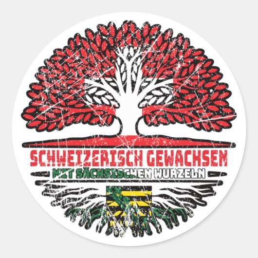 Sachsen Sächsisch Schweizer Schweiz Baum Wurzel Ronde Sticker (Voorkant)