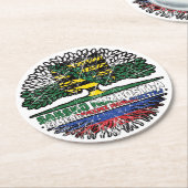 Sachsen Sächsisch Sorbisch Sorben Baum Wurzel Ronde Kartonnen Onderzetter (Gebogen)