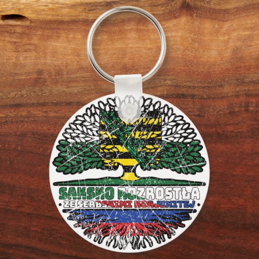 Sachsen Sächsisch Sorbisch Sorben Baum Wurzel Sleutelhanger (Achterkant)