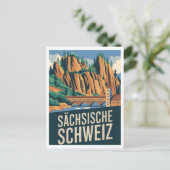 Sächsische Schweiz Saksisch Zwitserland vintage Briefkaart (Staand voorkant)