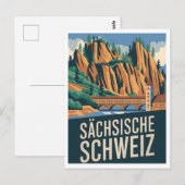 Sächsische Schweiz Saksisch Zwitserland vintage Briefkaart (Voorkant / Achterkant)