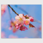 Sachura Flowers, Buds en Blue Sky Cadeaupapier (Vlak)