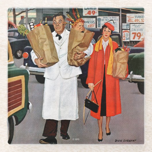 Sack Full of Trouble Glazen Onderzetter (Voorkant)