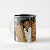 Sack Full of Trouble Tweekleurige Koffiemok (Voorkant links)