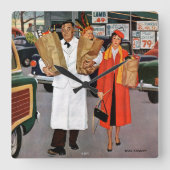 Sack Full of Trouble Vierkante Klok (Voorkant)