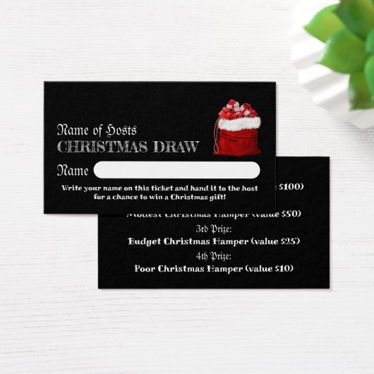 Sack, kerstfeestkaartjes voor kerstfeest visitekaartje (Bureau)