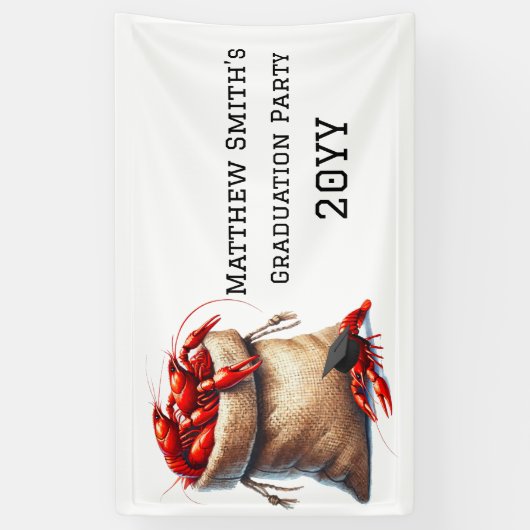 Sack of Crawfish Afstudeerfeest Spandoek (Verticaal)