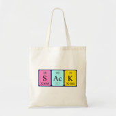 Sack periodieke table word canvas tas (Voorkant)