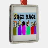 Sack Race Metalen Ornament (Rechts)