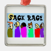 Sack Race Metalen Ornament (Voorkant)