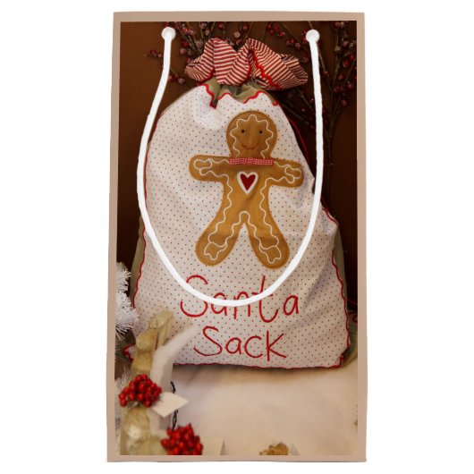 Sack Sack Small Tan Gift Bag Klein Cadeauzakje (Voorkant)