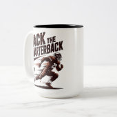 Sack The Quarterback Tweekleurige Koffiemok (Voorkant links)