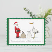 Sacks zwangerschap Kerstaankondiging Sacks Feestdagenkaart (Staand voorkant)