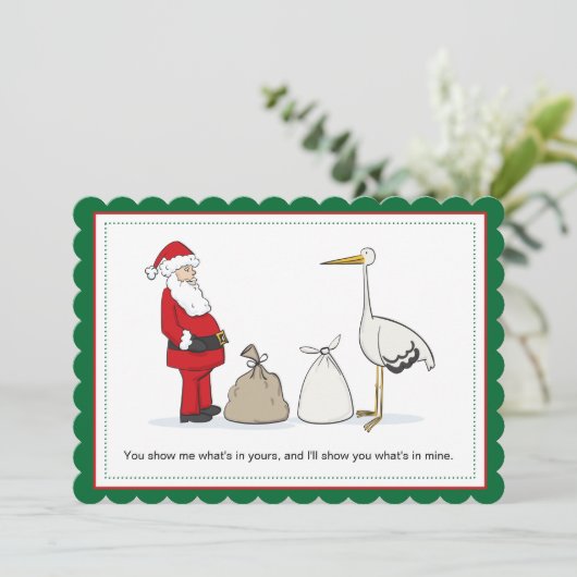 Sacks zwangerschap Kerstaankondiging Sacks Feestdagenkaart (Staand voorkant)