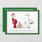 Sacks zwangerschap Kerstaankondiging Sacks Feestdagenkaart (Voorkant / Achterkant)