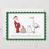 Sacks zwangerschap Kerstaankondiging Sacks Feestdagenkaart (Voorkant)