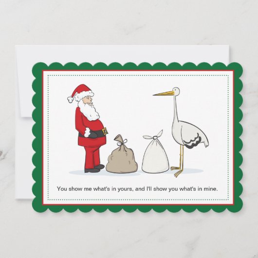 Sacks zwangerschap Kerstaankondiging Sacks Feestdagenkaart (Voorkant)