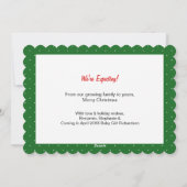 Sacks zwangerschap Kerstaankondiging Sacks Feestdagenkaart (Achterkant)