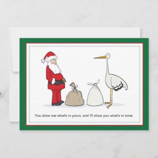 Sacks zwangerschap Kerstaankondiging Sacks Feestdagenkaart (Voorkant)