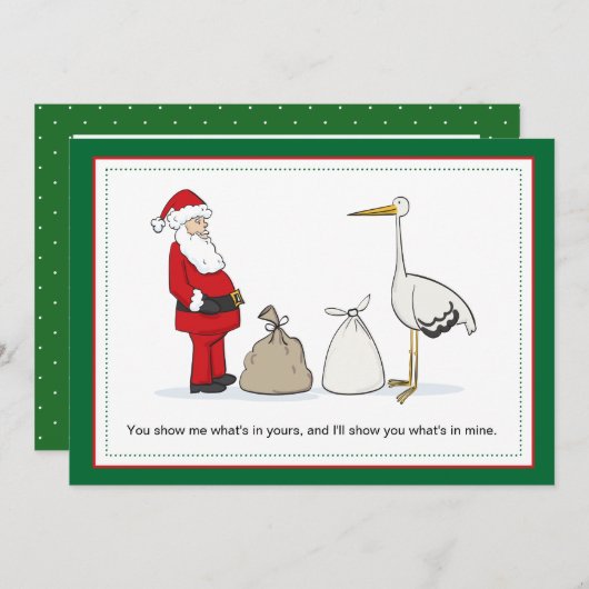 Sacks zwangerschap Kerstaankondiging Sacks Feestdagenkaart (Voorkant / Achterkant)