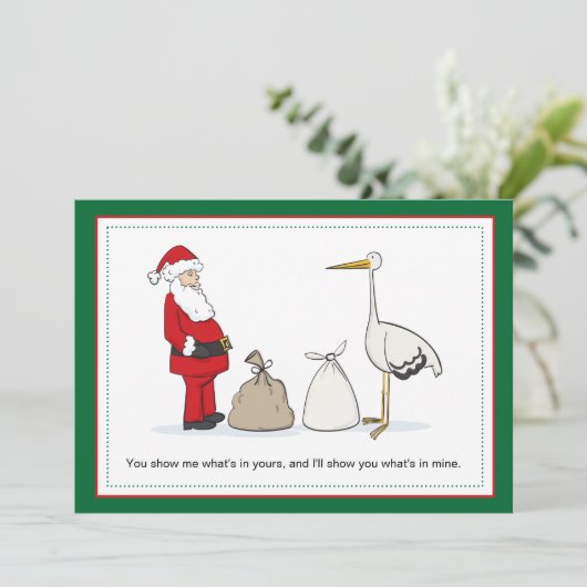 Sacks zwangerschap Kerstaankondiging Sacks Feestdagenkaart (Staand voorkant)