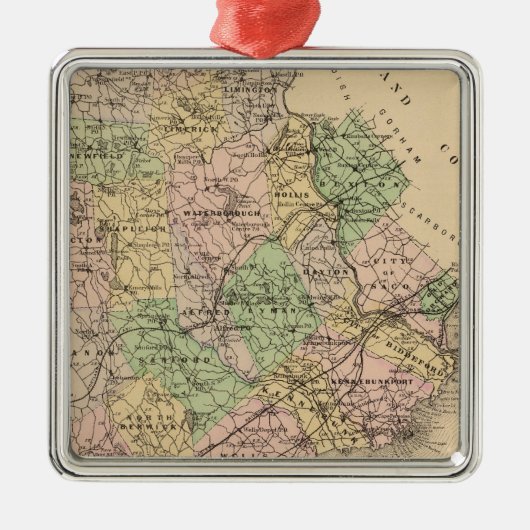 Saco, Biddeford Metalen Ornament (Voorkant)