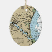 Saco Maine Nautical Chart Keramisch Ornament (Rechts)