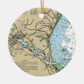 Saco Maine Nautical Chart Keramisch Ornament (Voorkant)