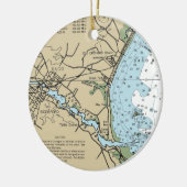 Saco Maine Nautical Chart Keramisch Ornament (Links)