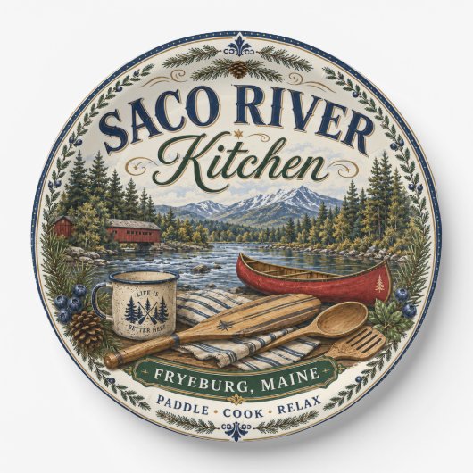 Saco River Fryeburg Maine Keuken Melamine Bord (Voorkant)