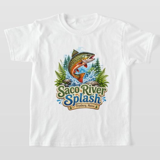 Saco River Splash Fryeburg Maine Kids T-shirt (Laagn)