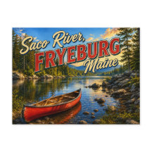 Saco Rivier Fryeburg Maine Nostalgische Ansichtkaa