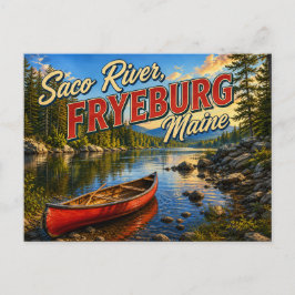 Saco Rivier Fryeburg Maine Nostalgische Ansichtkaa Briefkaart