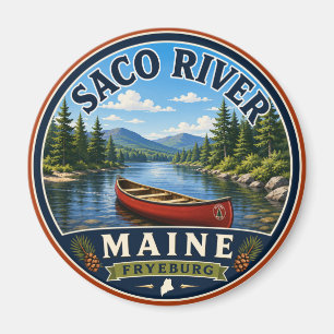 Saco Rivier Fryeburg Maine Ronde Magneet