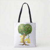 sacola com estampa ecologica de arvore com rosto tote bag (Voorkant)