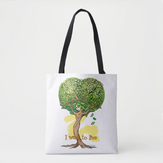 sacola com estampa ecologica de arvore com rosto tote bag (Voorkant)