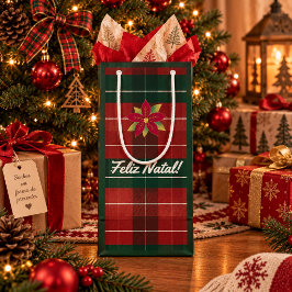 Sacola de Presente de Natal Xadrez Clássico Klein Cadeauzakje