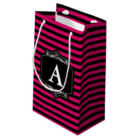 Sacola Presentes Listras Pink Monograma Klein Cadeauzakje (Achterkant Gekanteld)