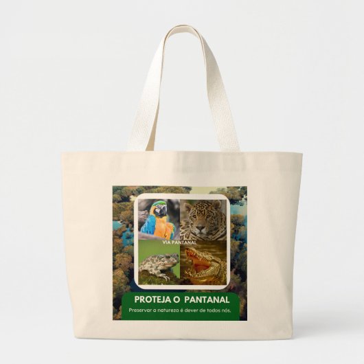 Sacola tamanho Jumbo Pantanal Grote Tote Bag (Voorkant)