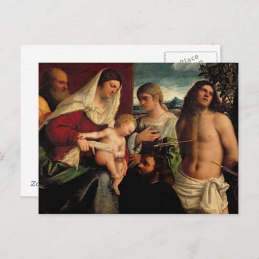 Sacra Conversation met SS. Catherine, Sebastian Briefkaart (Voorkant / Achterkant)