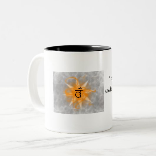 Sacral Chakra Coffee mok met bevestiging (Voorkant links)