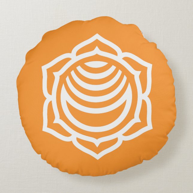 Sacral Chakra Energy Round Pillow Rond Kussen (Achterkant)