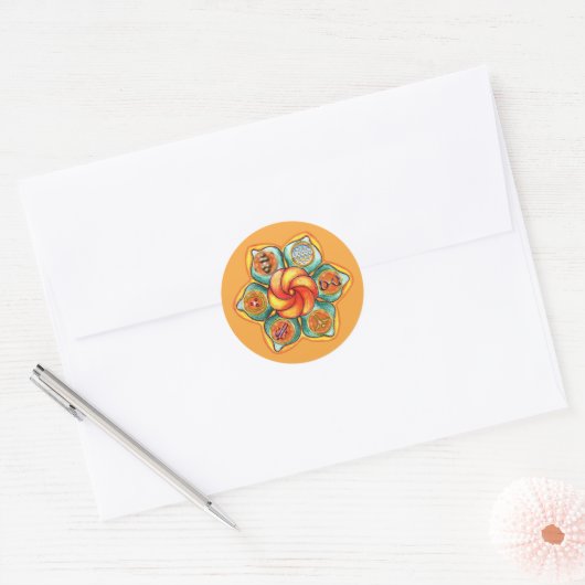 Sacral Chakra Mandala Ronde Sticker (Envelop)
