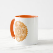 Sacral Chakra Oranje Mandala Two Tone Mok (Voorkant links)