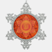 Sacral Chakra Pewter Snowflake Ornament (Voorkant)