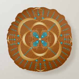 Sacral Chakra Shadow Mandala Round Pillow Rond Kussen