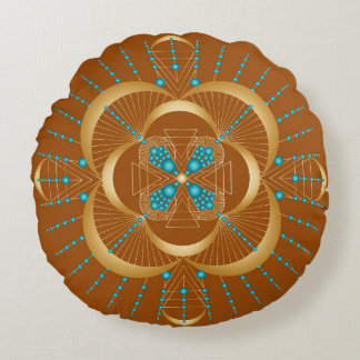 Sacral Chakra Shadow Mandala Round Pillow Rond Kussen