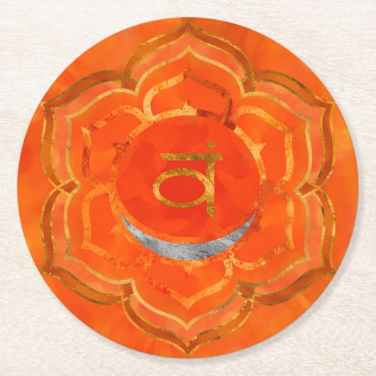 Sacral chakra - Svadhisthana Ronde Kartonnen Onderzetter (Voorkant)