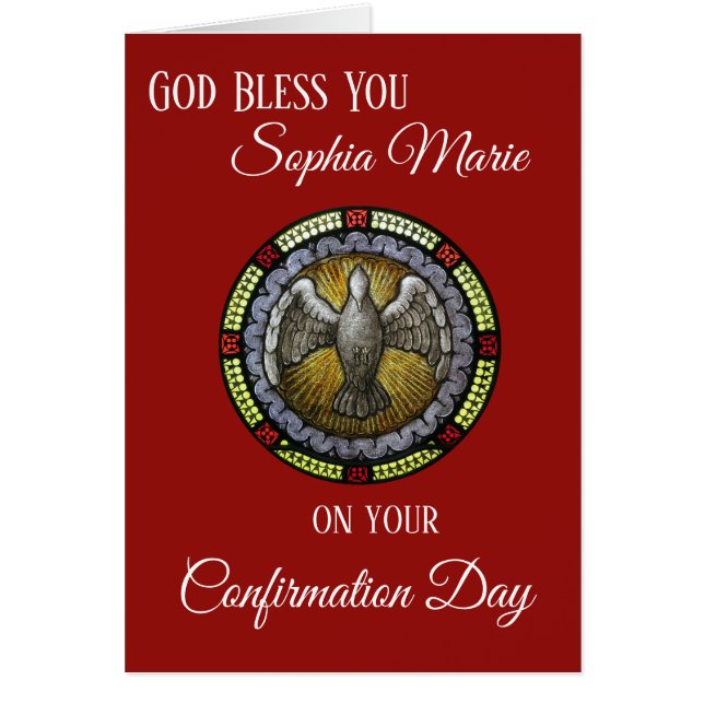 Sacrament Bevestiging Glas in lood Window Dove (Voorkant)