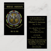 Sacrament Bevestiging Glas in lood Window Dove Visitekaartje (Voorkant / Achterkant)